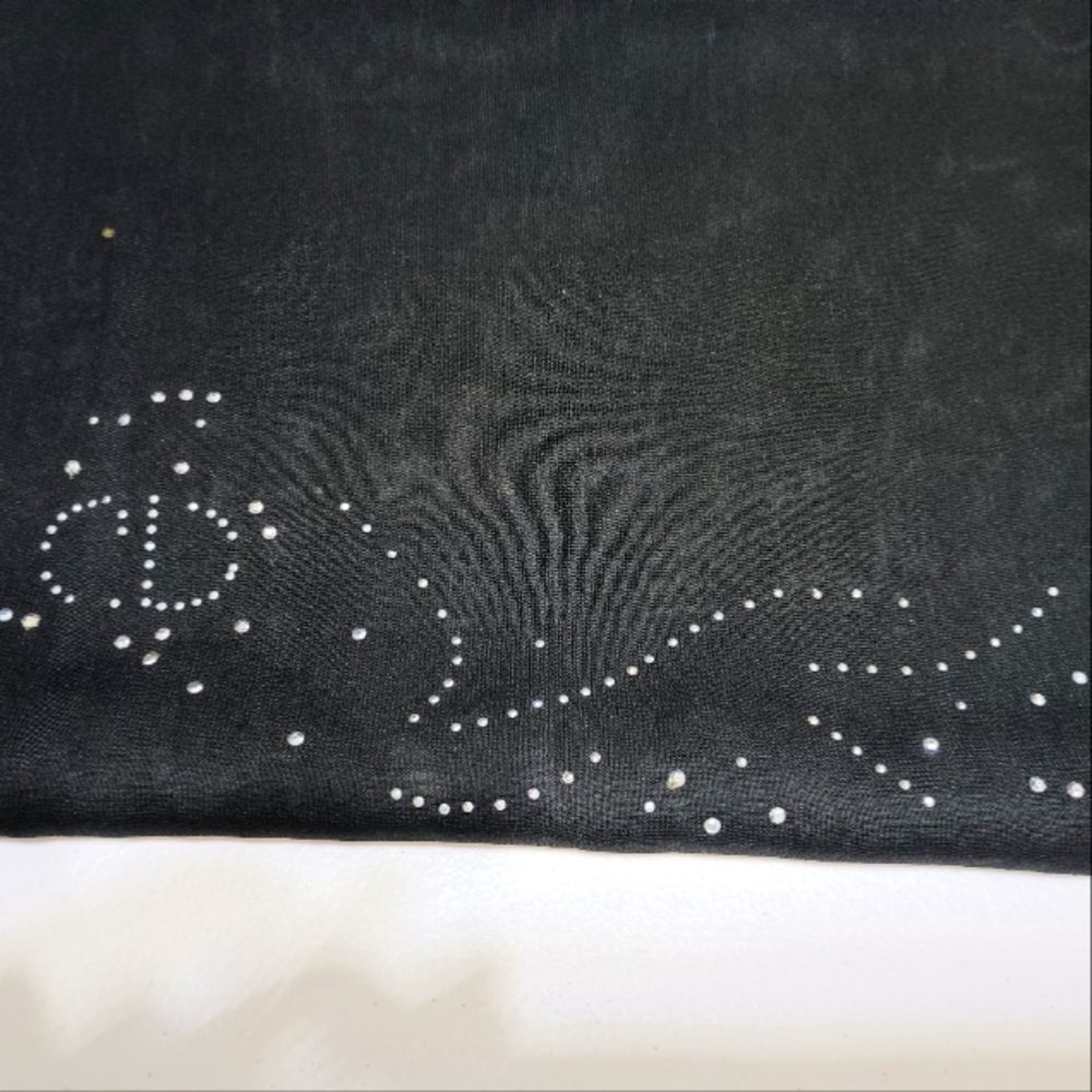 CD Rhinestone Sheer Black Fringe Scarf Unique Stylish Fancy - Picture 10 of 13